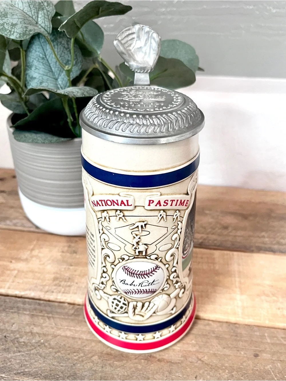 VTG 1993 Babe Ruth Called Shot Lidded Stein Bradford Museum COA